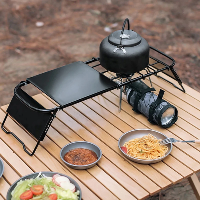 

Retractable Grid Table Outdoor Camping Portable Folding Table Garden Picnic BBQ Desk Stove Rack Aluminum Alloy Table Shelf