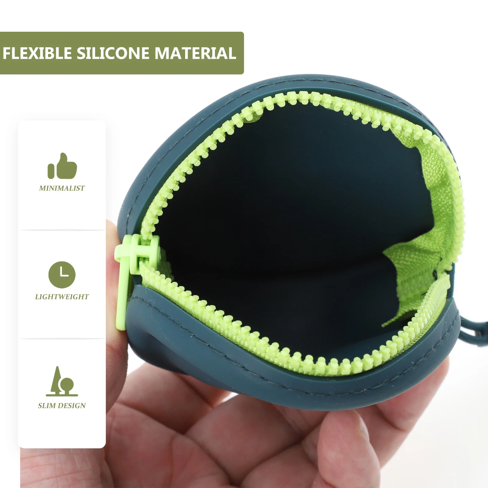 Porte-monnaie rond en silicone avec fermeture éclair pour enfants, étui à clés, sac en gel de pton, poudres changeantes, portefeuille pour enfants