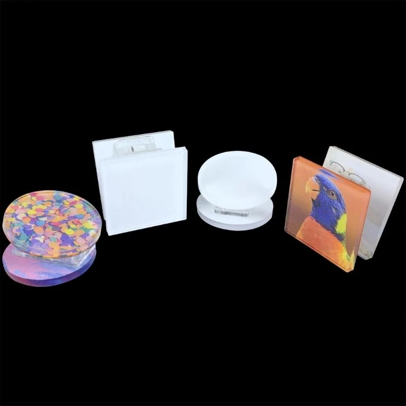 10шт прозрачные акриловые клейкие клейкие зажима для теплопередачи 30x30 мм настенные зажима плаката для украшения