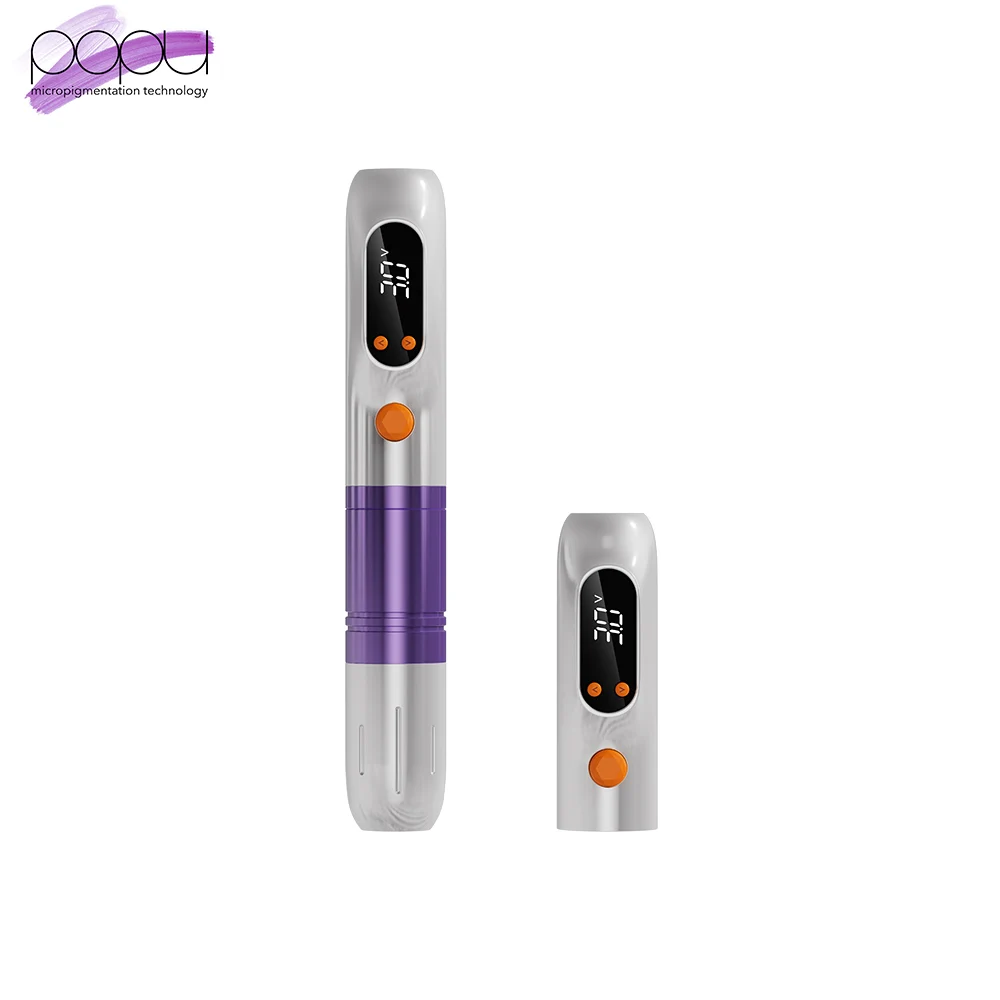 الجملة POPU Lola Air S الكهربائية الوشم بندقية مخصصة الشعر السكتة الدماغية Microblading الحاجب القلم اللاسلكية PMU آلة ل نانو السكتة الدماغية