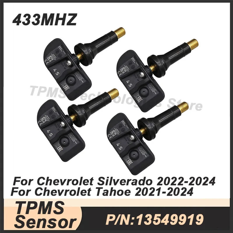 

4 шт. 13549919 датчик давления в шинах TPMS для Chevrolet Silverado Suburban 433 МГц