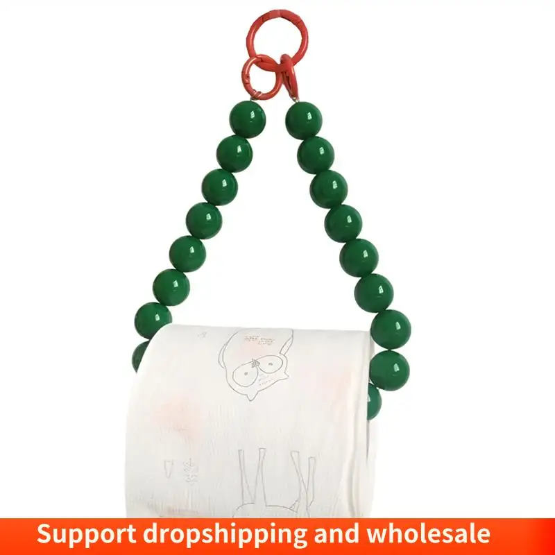 

AA86 Hanging Bead Tissue Box Toilet Paper Rack Mobile Phone Chain Home Storage Organizer Bathroom Decoration Parts