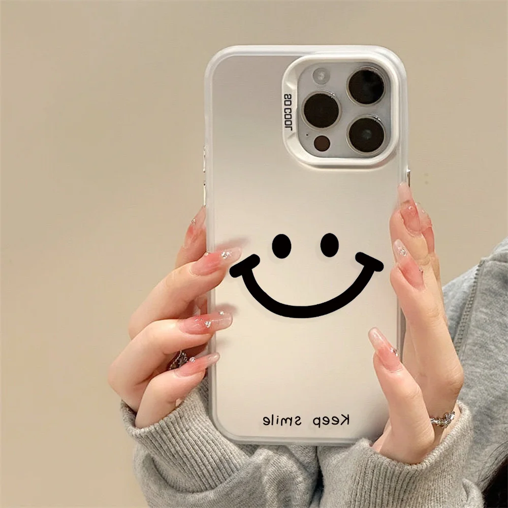 Luxus Keep Smile Handyhülle für iPhone 13 11 16 Pro Max 15 14 12 16promax 15promax 14promax stoßfeste weiche TPU IMD Funda Cover