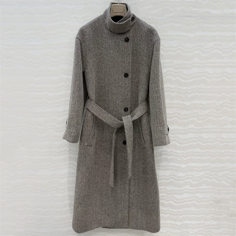 women's trench coat 2026 winter new single breasted slim fit women's windbreaker Wool blend long women's jacket y2k women's coat