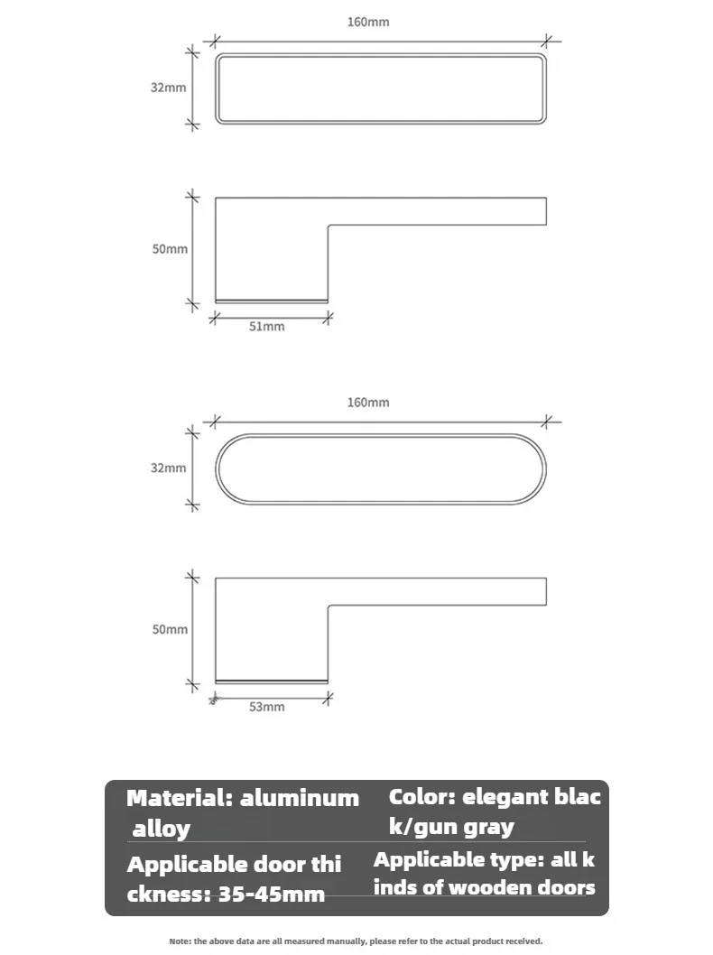 Fechadura europeia com alça de uma palavra, fechadura escondida, adequada para quarto, estudo, fechadura magnética silenciosa, ecológica minimalista