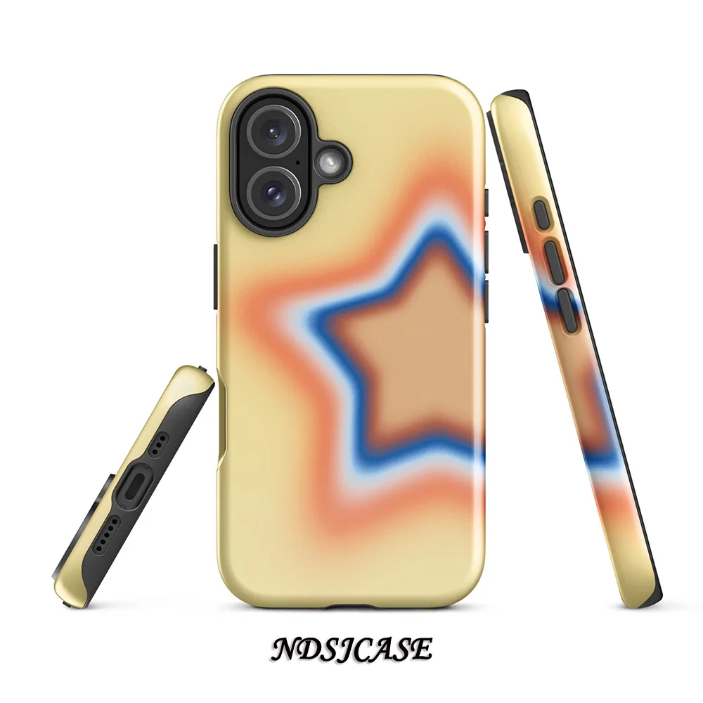 

Niche Pale Yellow Glowstar Phone Case for iPhone 17 16 15 14 13 12 11 Pro Max Air Plus Luxury Double-layer Back Cover