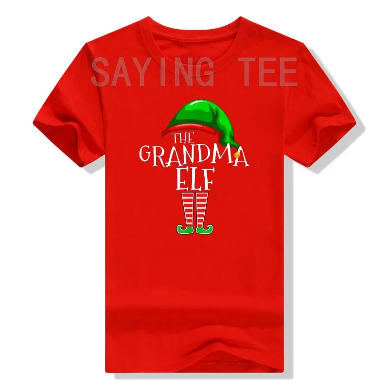 Grandma Elf Group Matching Family Christmas Gift Women Funny T-Shirt Gifts Xmas Costume Graphic Tee Tops Nana Aesthetic Clothes