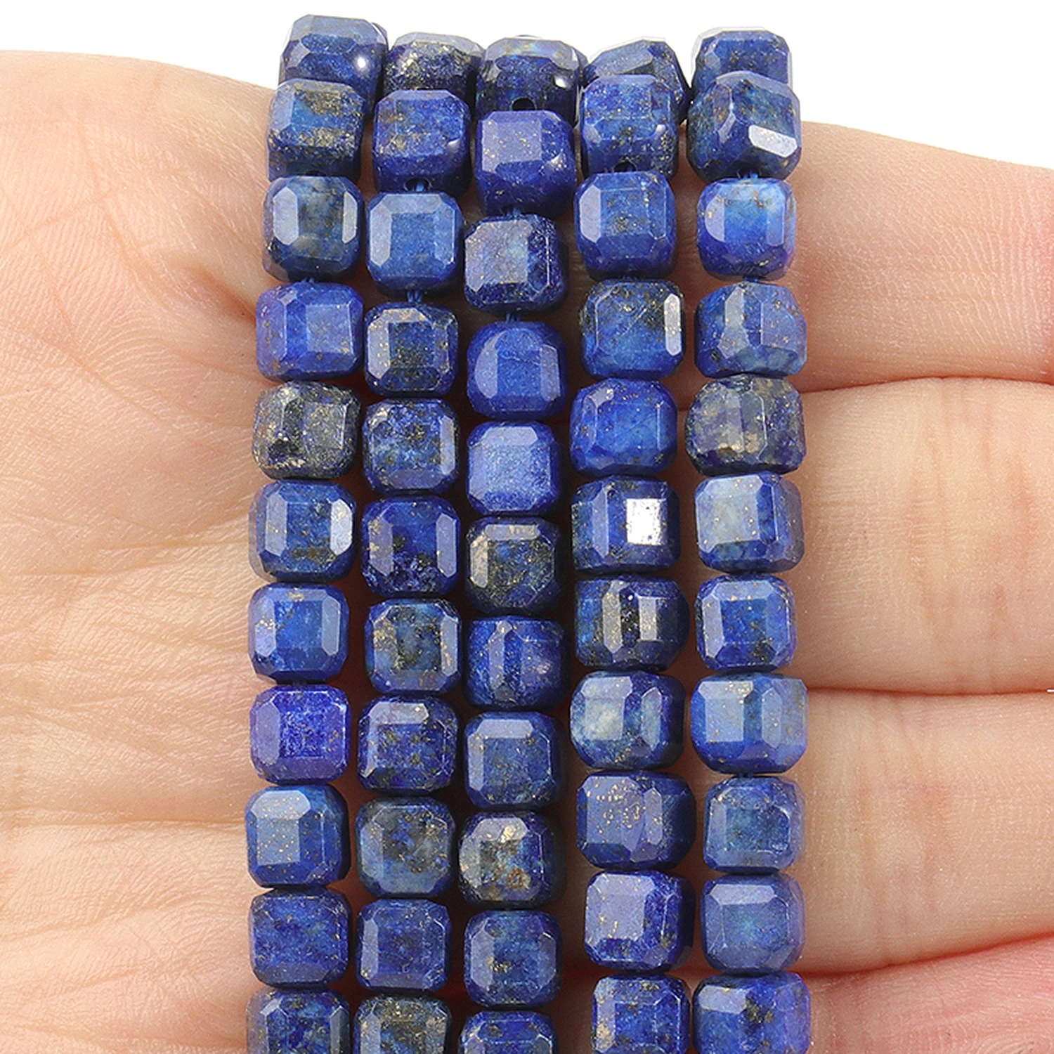 Natural Lapis Lazuli Faceted 5mm Square Cube Shape Beads for Jewelry Making Diy Bracelet Necklace Beading Accessories