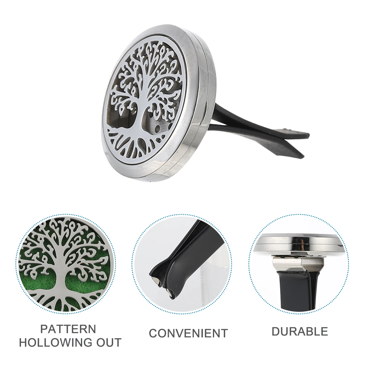 

Hollow Out Essential Oil Stainless Steel Perfume Aromatherapy Vent Clip Diffuser Vent Freshener Clip Car Decoration Mini