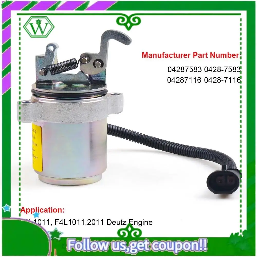 

AC34-12V Car Fuel Shutdown Shut Off Solenoid Valve For Deutz Engine 1011 / 2011 04287583 0428-7583 0428-7116