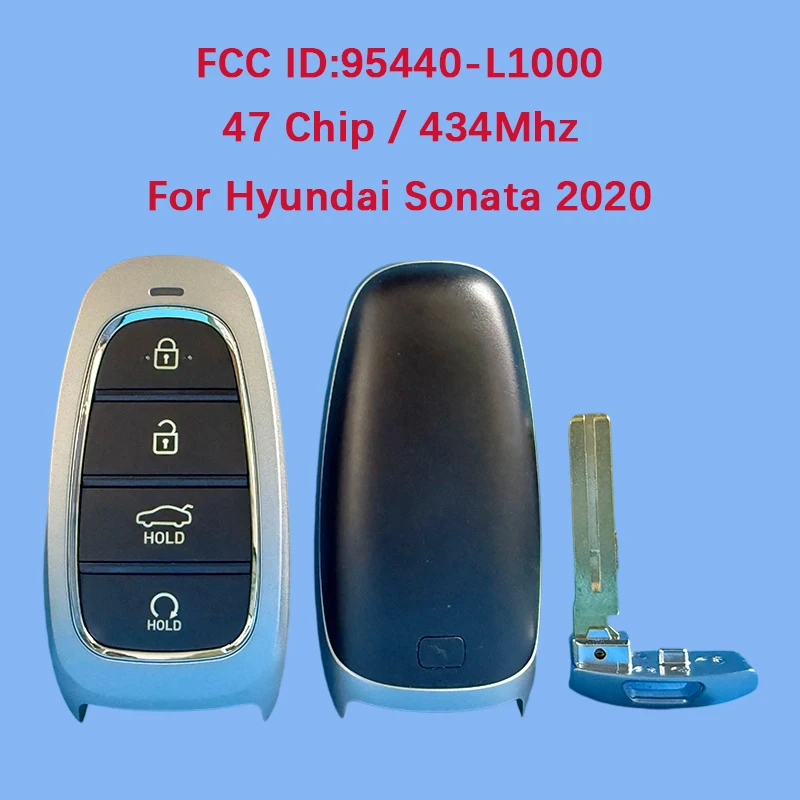 

CN020270 Aftermarket 4 Button Smart Key Remote 47 Chip 433Mhz FCC ID 95440-L1000 Keyless Go For Hyundai Sonata 2022+