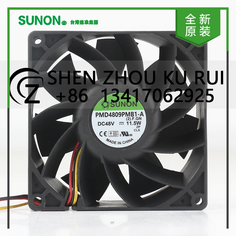 

Sunon 5 В 12 В 24 В постоянного тока 48 В 11,5 Вт AC EC 9038 90X90X38MM 9 см преобразователь частоты с двойным шарикоподшипником 3-проводной вентилятор охлаждения PMD4809PMB1-A