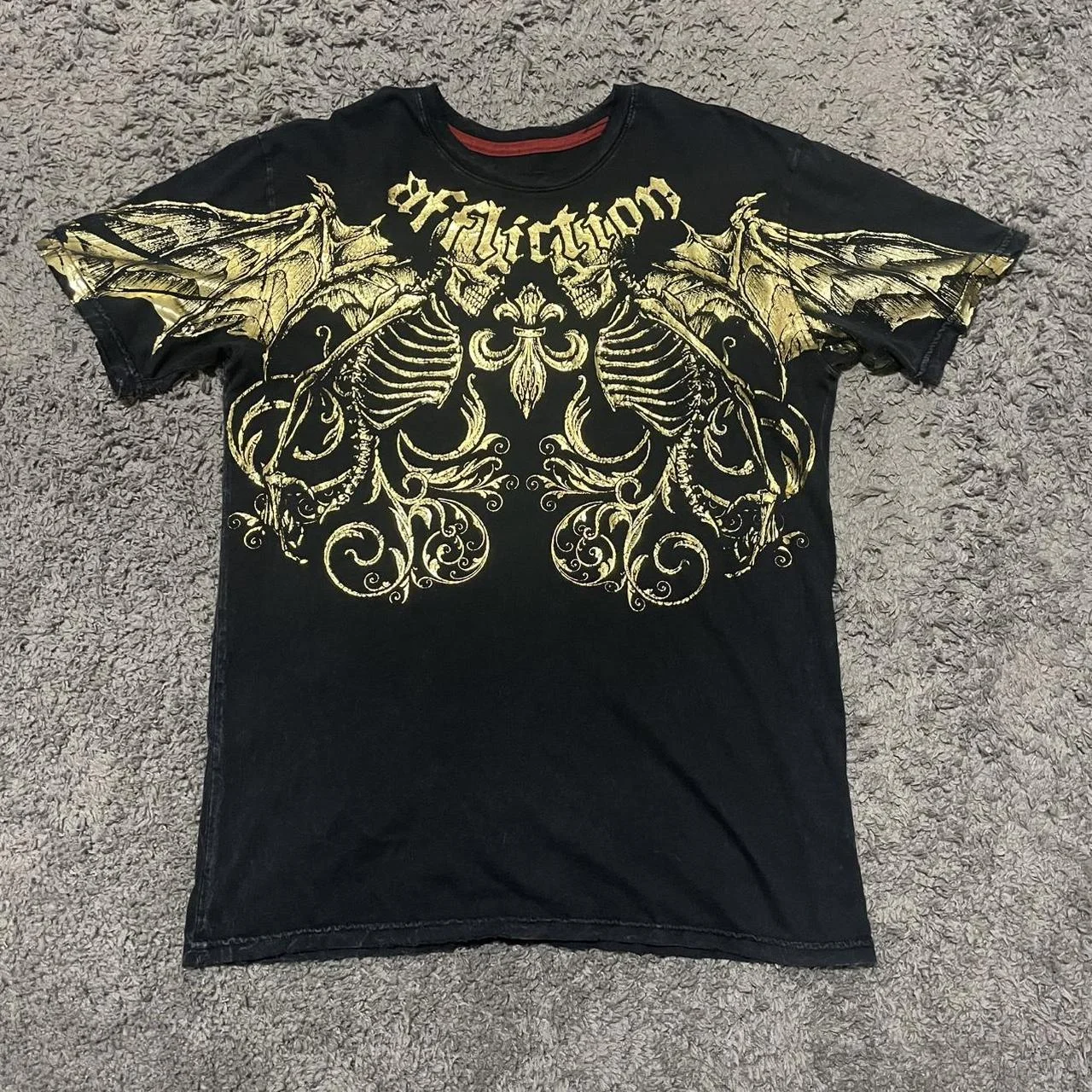 

Affliction Grunge Archive Tee Vintage Heavy Washed Cotton Oversized Distressed Graphic Streetwear Y2K Unisex Top