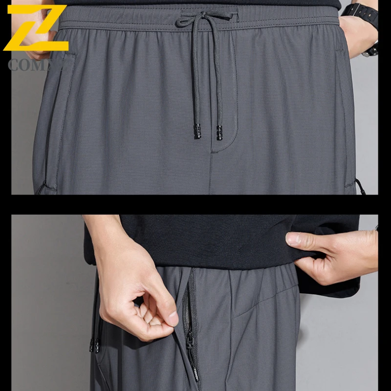 Summer Sports Pants Men's Casual Ice Silk Quick-drying Thin Straight Pants Jogger Gym Breathable plus size 8xl 9xl 11xl Trousers
