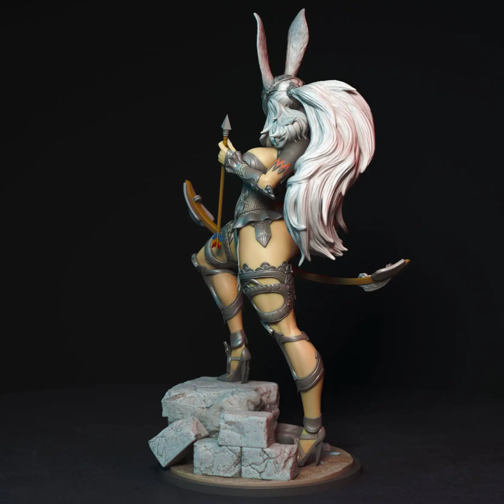 1/24 Kit modello di stampa 3d resina Fran Rabbit Girl Warrior Model Kit statua di riduzione in miniatura fai da te Kit non verniciato giocattolo