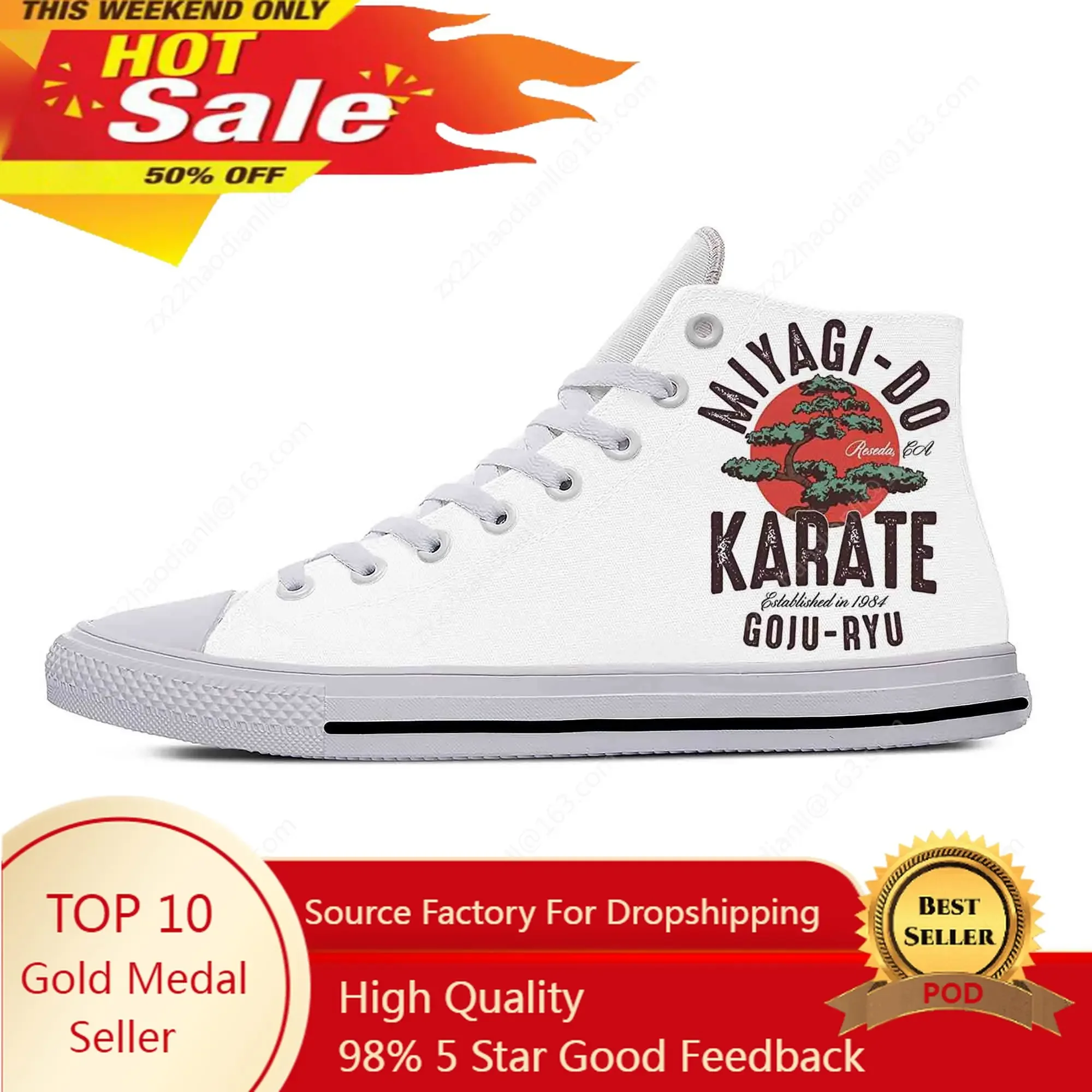 

Kai Miyagi Do Karate Japanese Kung Fu Cobra Funny Casual Cloth Shoes High Top Lightweight Breathable 3D Print Men Women Sneakers