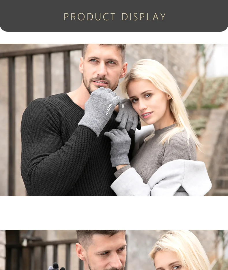 Men's And Women's Warm Touch Screen Knitted Gloves For Autumn And Winter Couple's Cold Resistant Gloves_voghion.com