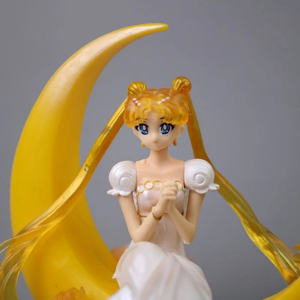 Sailor Moon Ornament Anime Surrounding Aesthetic Figure Model Glowing Night Light Room Desktop Decoration Cute Toy Children Gift view 2