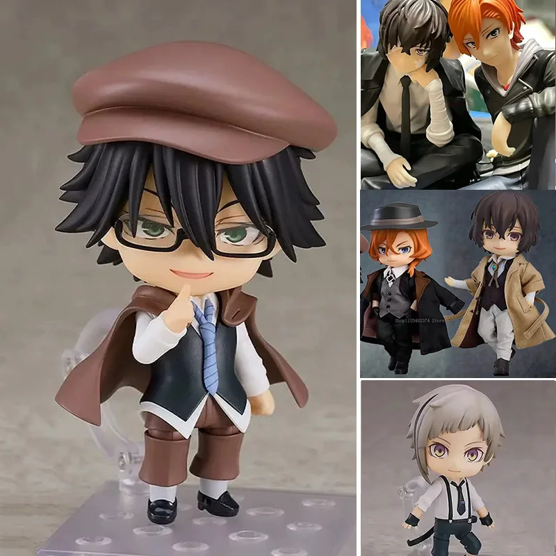 

10cm Anime Cute Nakahara Action Figure Bungo Stray Dogs Figurine Edogawa Rampo Figure Dazai Osamu Toy Model PVC Collection Gift