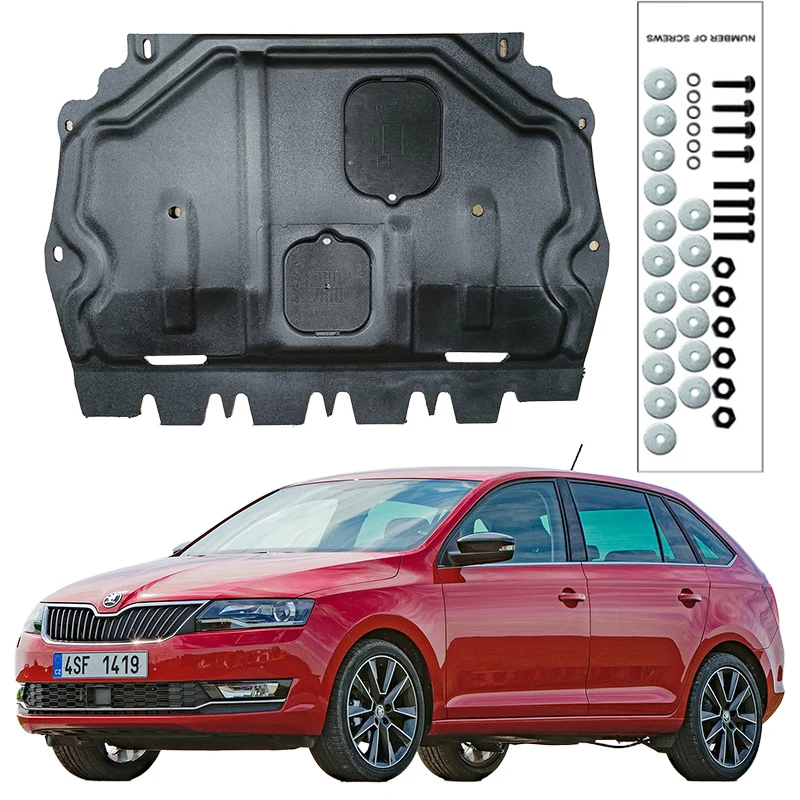 

Высококачественный сплав под защитой двигателя, брызговик, брызговик, панель брызговика для SKODA Rapid ‌ 2013-2022 1,4 л 1,5 л