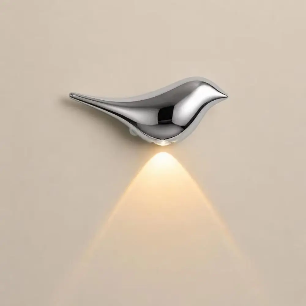 Warm Glow LED Bird Sconce Waterproof Dimmable Bird Shaped Decorative Lamp Touch Switch Cordless Install Magnetic Wall Lamp Room
