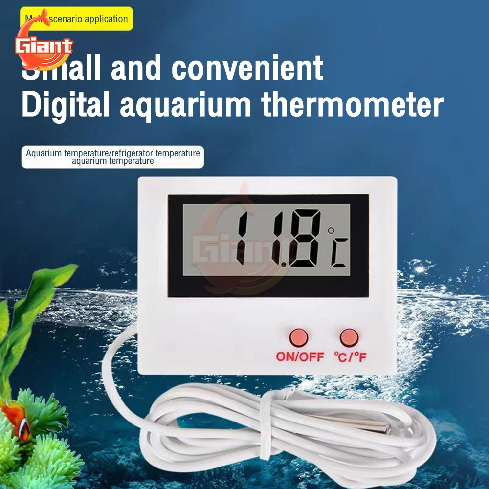 HT-5 Fish Tank Thermometer Refrigerator Aquarium Digital Electronic Thermometer Hygrometer With Wire Probe Temperature Sensor