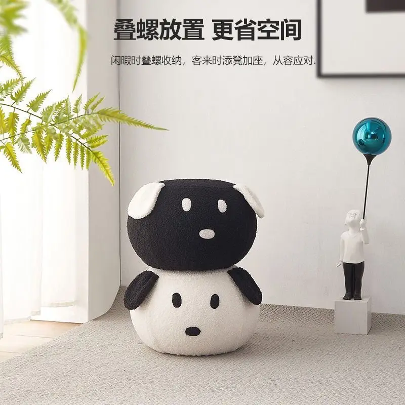 

Lamb plush small stool for home use living room children's creative cartoon low stool adult doorstep shoe changing stool