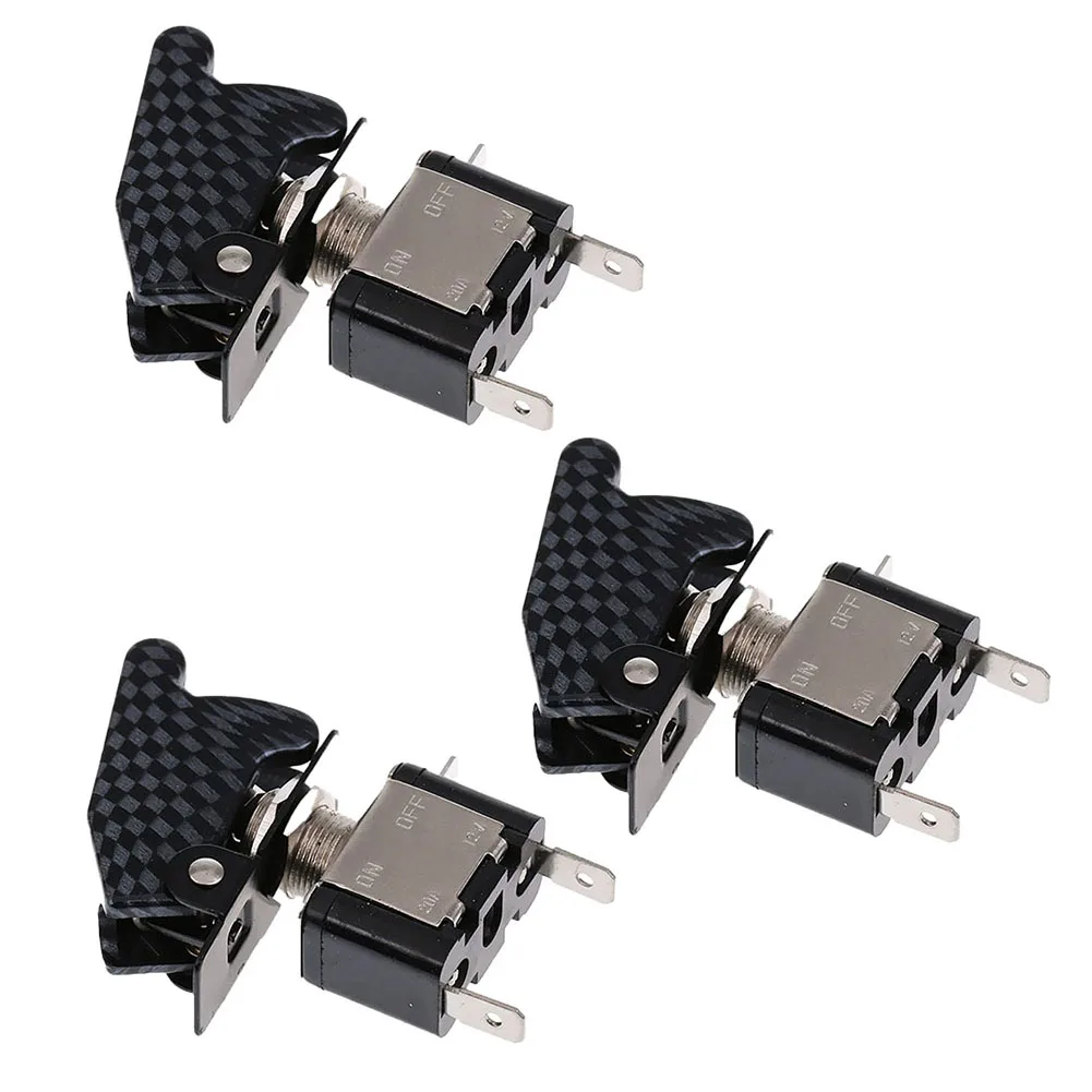 3PCS Customizable Rocker Switches featuring an Illuminated Design Rated at a Voltage of 12V and Current Capacity of Up to 20A
