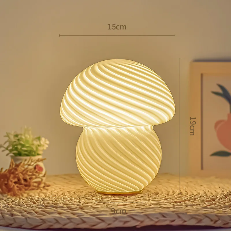 Lampe de table créative en verre plus lente pour chambre à coucher, petite veilleuse, bureau LED réglable, lampes de décoration simples