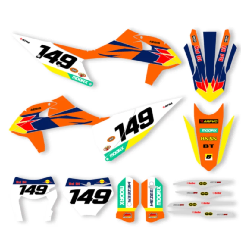 

DSMTECH для KTM EXC EXC-F 2020 2021 2022 2023 150 200 250 300 350 450 500 Графические наклейки для 2019-2022 SX SXF 008