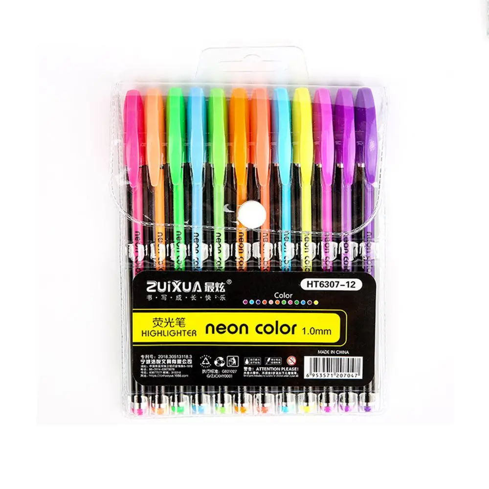 

DIY School Stationery Supplies Office Highlighter Fine Tip Markers Colored Signing Pen Glitter Gel Pens Set Drawing Color Pen