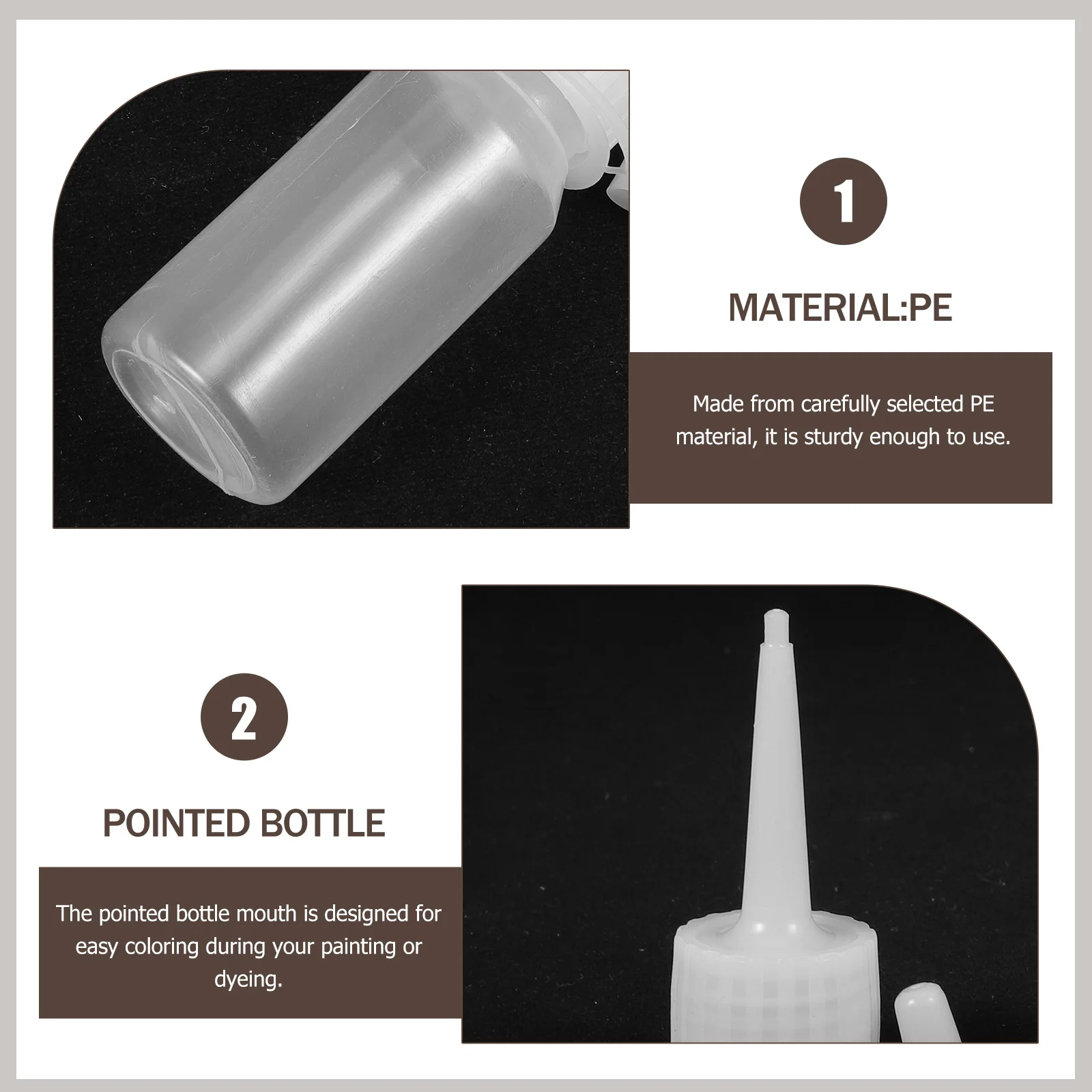 

12pcs Hair Dye Bottle 30ML Pointed Mouth Applicator Refillable Plastic Dispenser Oil For Hair Coloring Shampoo Conditioner