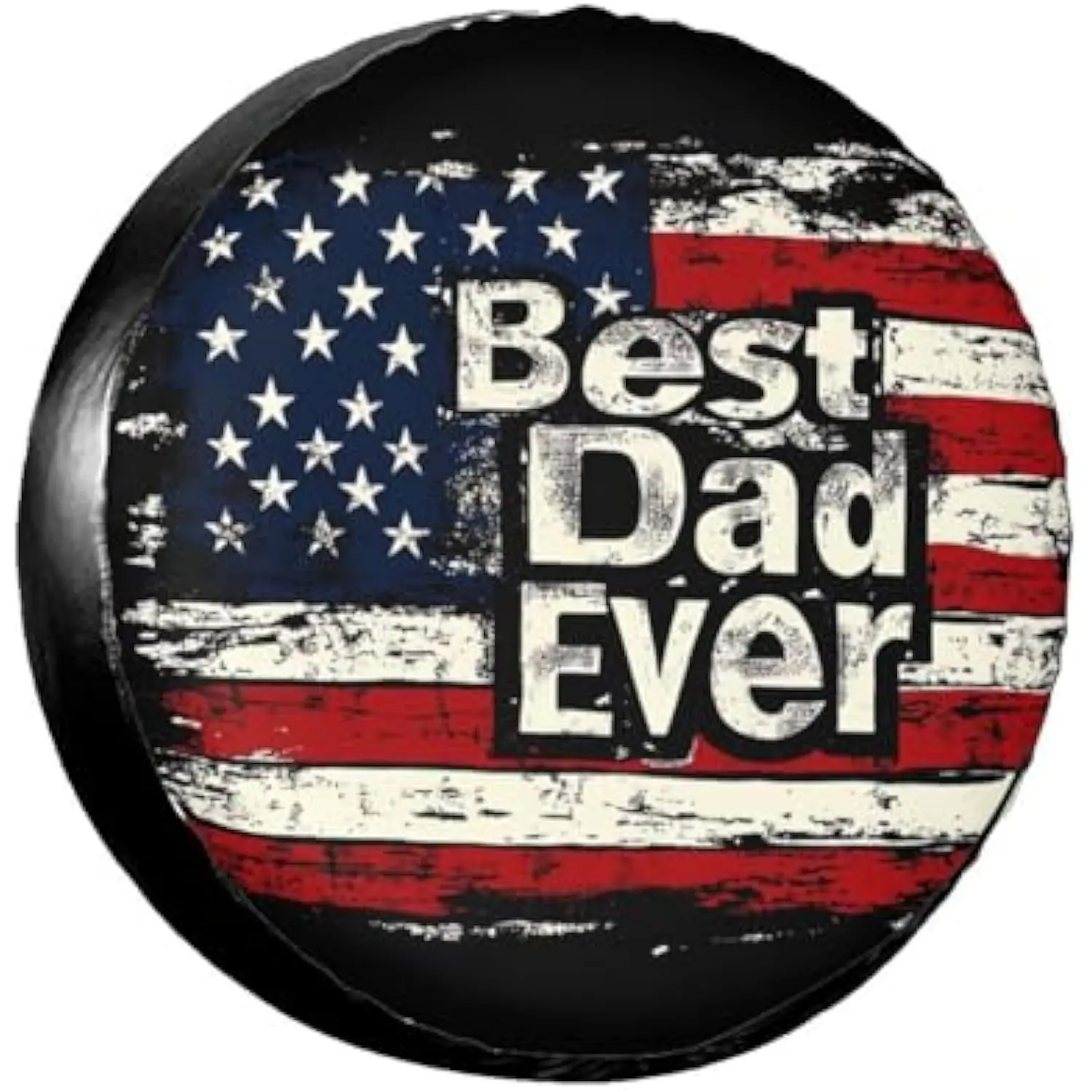 

Best Dad Ever American Flag Spare Tire Cover Waterproof Dustproof Wheel Protector for SUV RV Truck