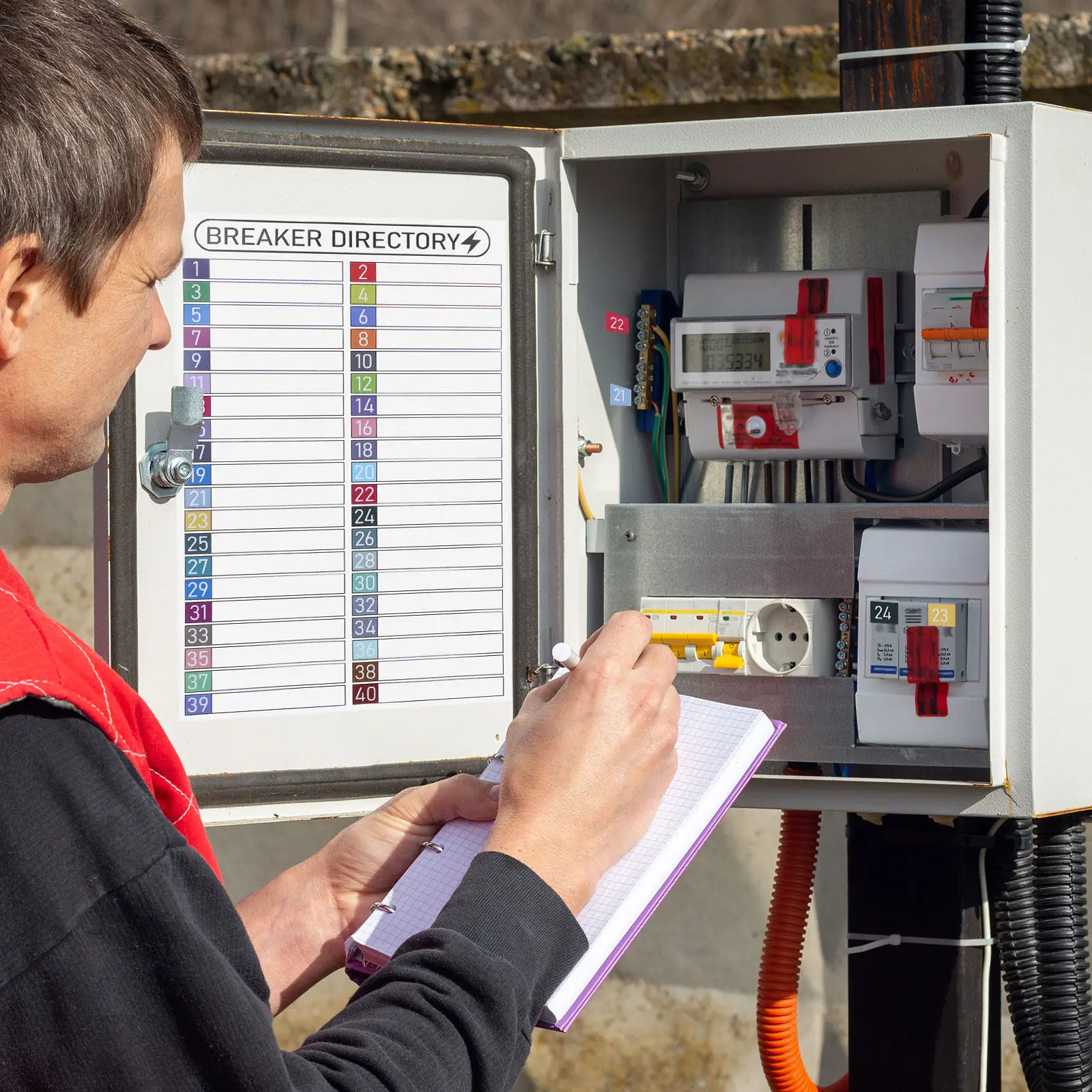 

2 Set Electrical Box Labels Waterproof Self Adhesive Number Catalog Stickers for Electrical Panel Circuit Box Breaker