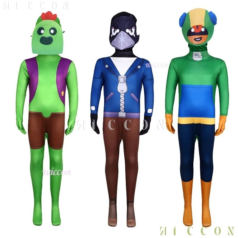 2025 Spike Leon Crow Costume Cosplay Bambini Spettacolo Cosplay Halloween Party Gioco Tuta Costume Costume da cartone animato Bambini Zentai