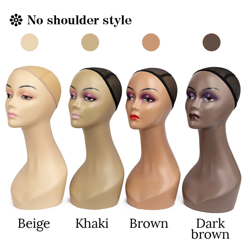 Manequin Cabeça para Perucas Chapéus e Óculos de Sol, Feminino Jóias Display, Dark Brown, Maniquin Head Stand para Perucas Maquiagem