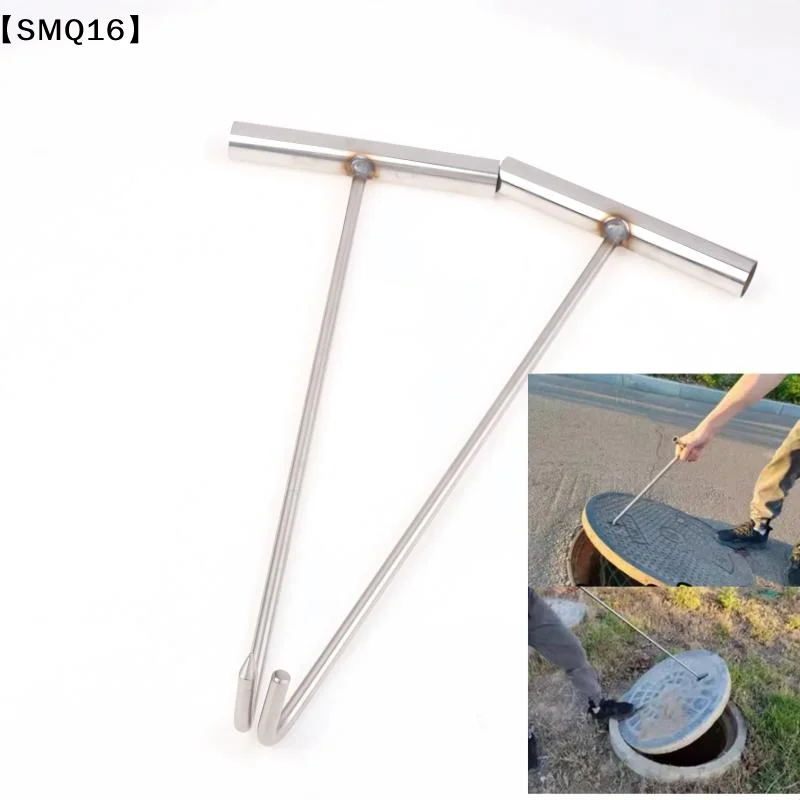 Versatile Lifter Sewer Stainless Steel Durable Well Lid Hook Open Manhole Cover Rolling Doors Utility Tool【SMQ】