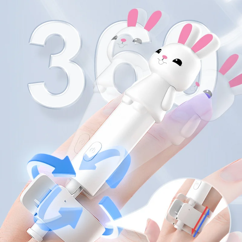 Portable Nail Dryer Lamp UV LED 360 Adjustable Cute Rabbit USB Recharge Machine 3 Led Flase Nail Gel Polish Quick Drying Lamp