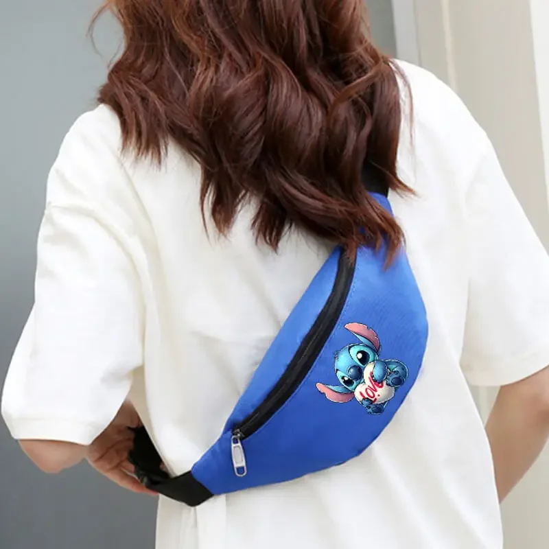 Stitch Waist Bag Anime Merch Women Man Chest Pack Outdoor Running Sports Hip Bum Pouch Casual Crossbody Bags Birthday Gifts