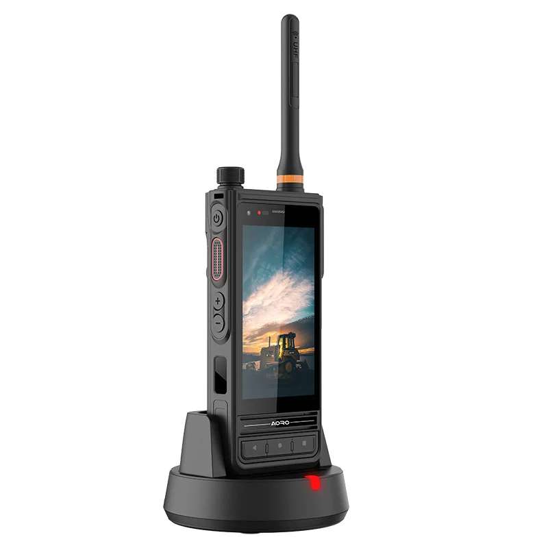 MTK6765 Octa-core Aoro M6 Walkie Talkie 4W Dmr Digit Radio 4 Inch 148.8X63.8X28mm UHF Walkie Talkie 4W