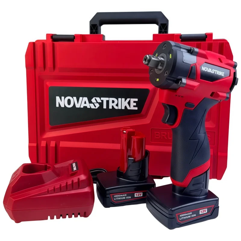 Image of 1/2-Zoll bürstenloser Akku-Schlagschrauber-Kit mit 2 Akkus und Ladegerät für Milwaukee M12 Akku-Elektrowerkzeug