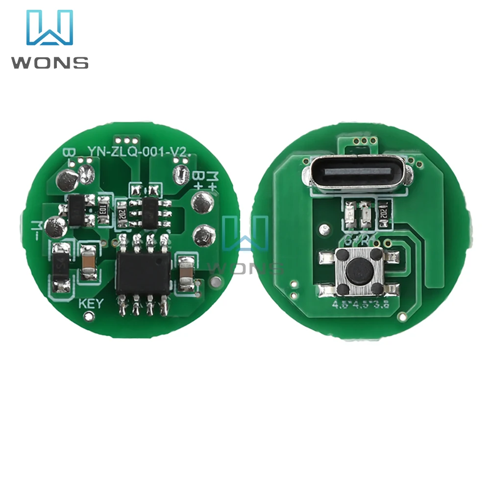 5-10W Strong Flashlight Driver Board DIY Circuit Board Type-C Charging Port Integrated Charging and Discharging Module