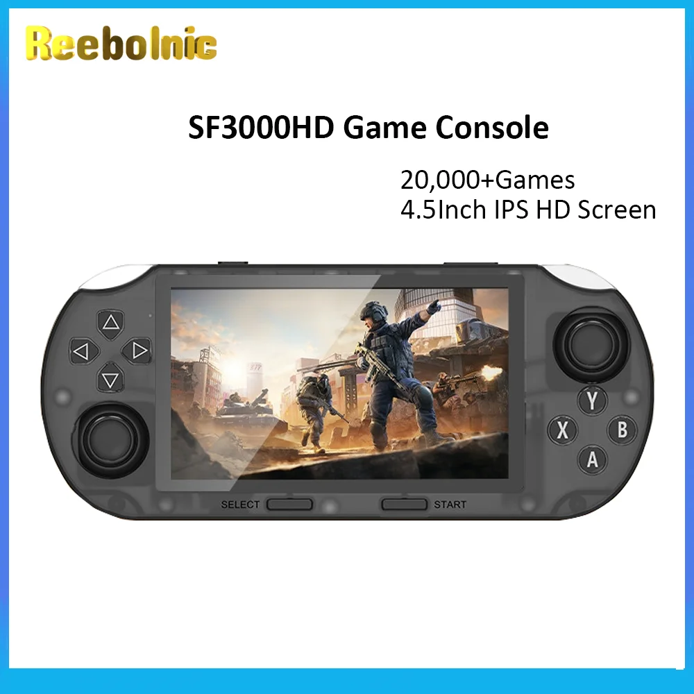 

Reebolnic SF3000HD Handheld Game Console 4.5Inch IPS HD Screen 20000+Games 3000mAh Battery Retro Video Game Console PS1 GBA GBC