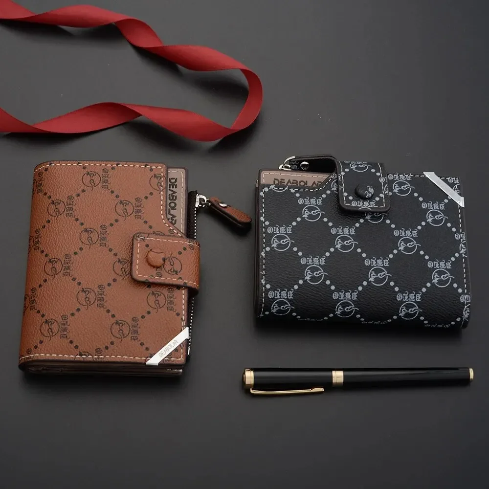 

New Old Flower Multifunctional Wallet Men's Short Vertical Buckle Zipper Retro Wallet