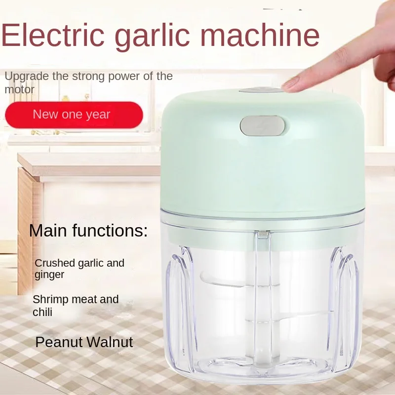 Electric Garlic Chopper Portable Veggie Chopper with 100 ml Spoon Garlic Grinder Masher Onion Chopper Blender to Vegetable