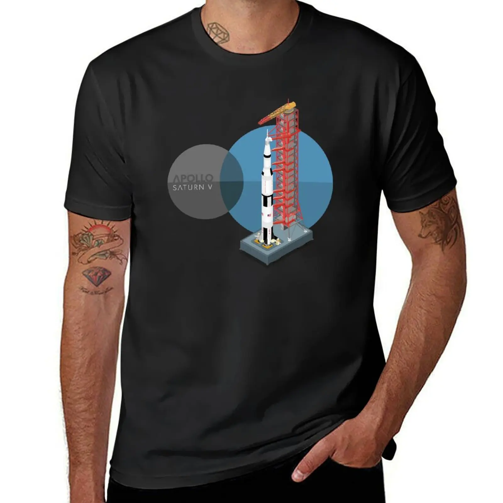 Saturn V T-Shirt funnys customs Blouse men t shirt