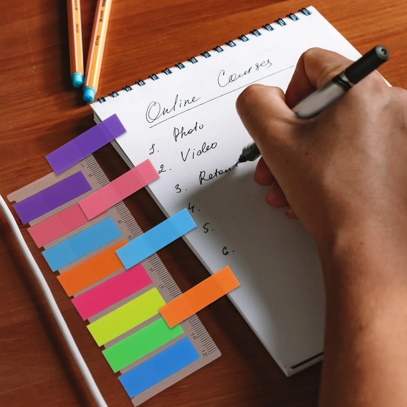 

10Sets Fast Dry Page Tabs Colorful Sticky Markers Book Annotation Supplies Smooth Writing Creative Design Bookmark