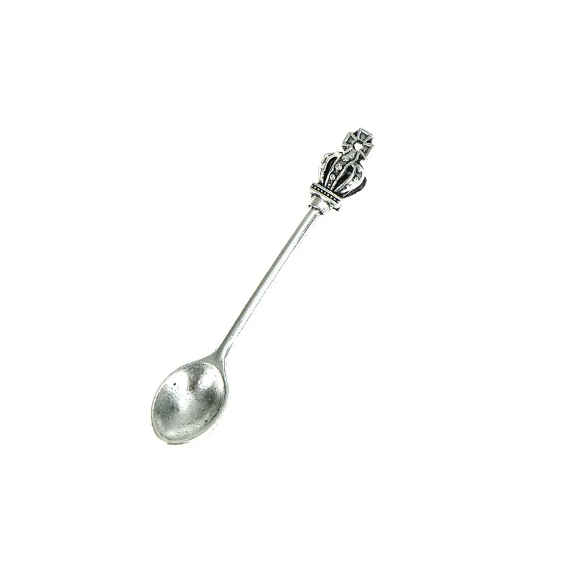 5pcs Vintage Crown Spoon Tableware Pendants Charms Jewelry Making Charm