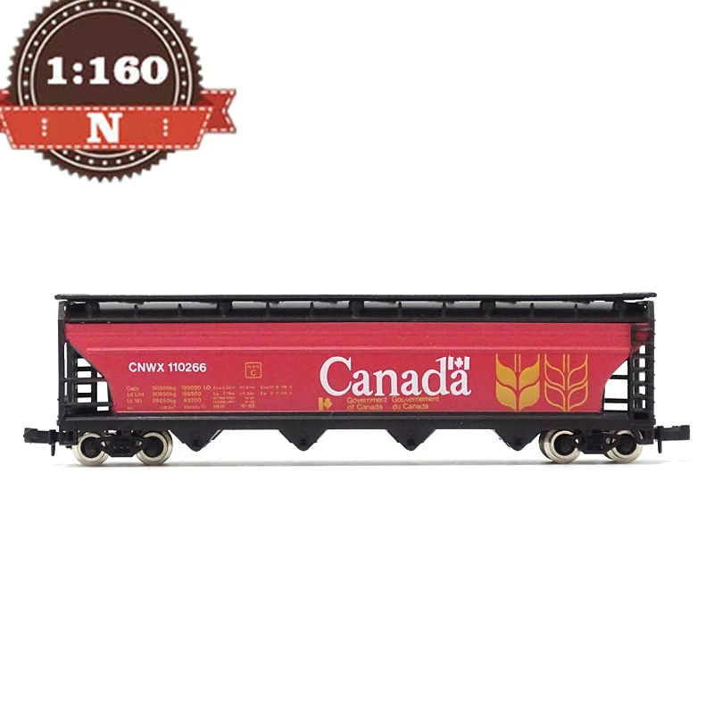 Diecast N scale 1/160 American MP Grain Wheat Cargo Hopper Train Model Red Adult Classic Collection Static Display Boy Toys