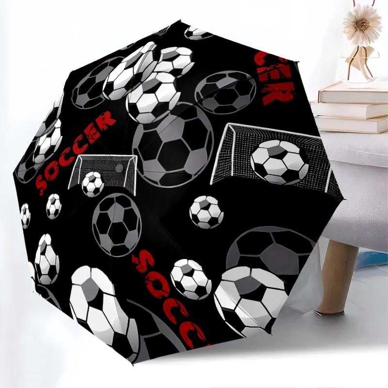 

Спортивные мячи, складной зонт для футбола, модный дизайн с автоматическим открытием, 8, железные ребра, пластиковая ручка, складной солнцезащитный козырек, идеальные подарки